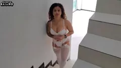 play Striptease amateur por sexy Eliane Furacao, mamada interracial caliente de Marcio Baiano